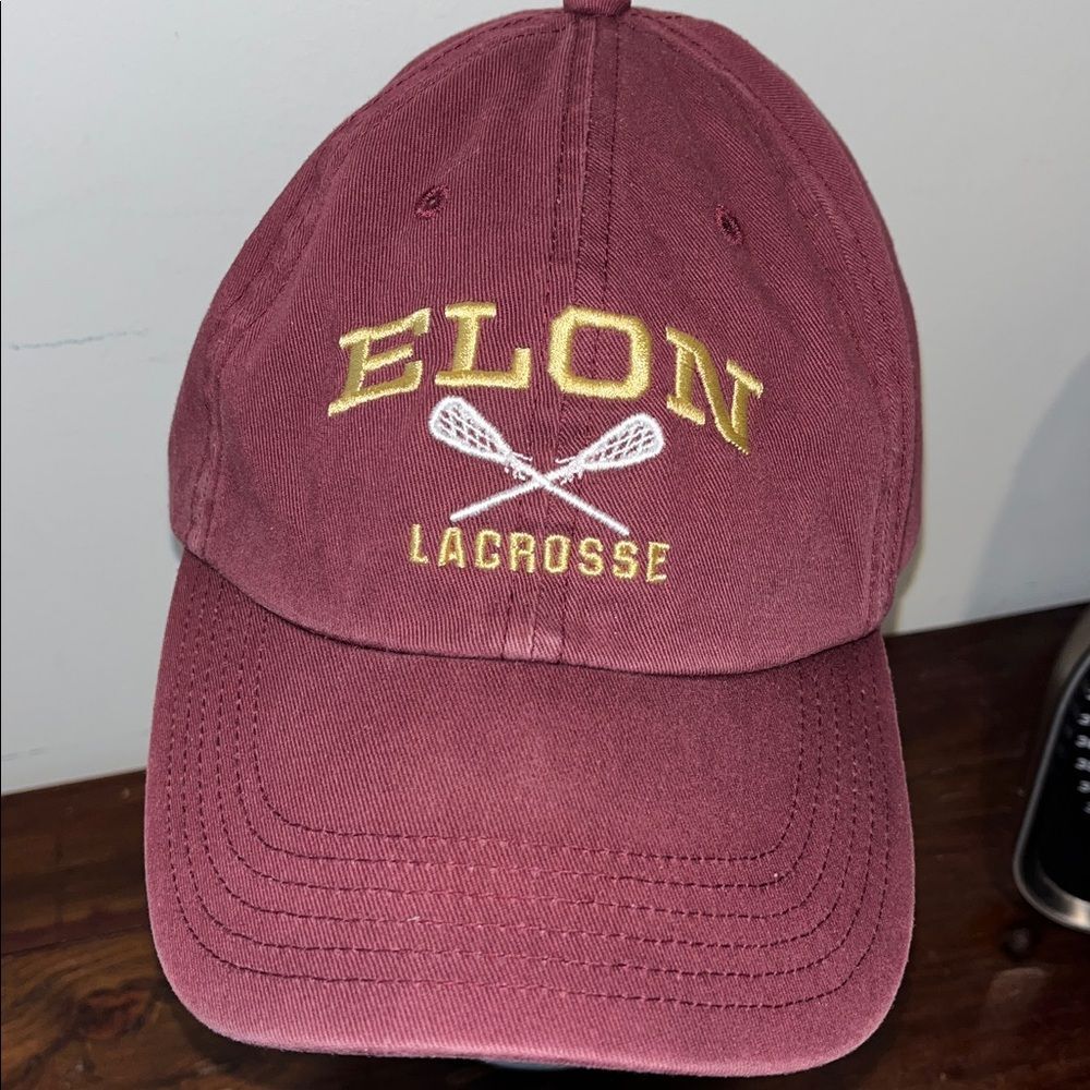 Elon Fighting Christians Phoenix LAX lacrosse team baseball cap hat red sewn